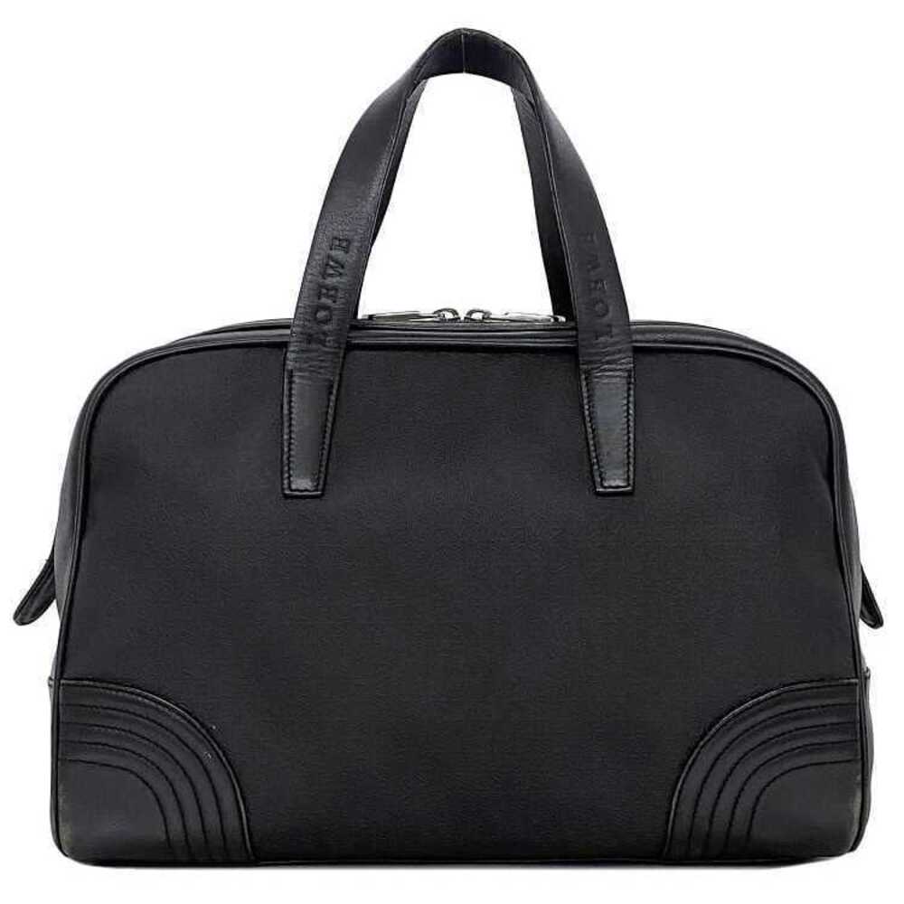 Loewe Boston Bag Black Repeat Anagram Leather Handbag Logo Travel